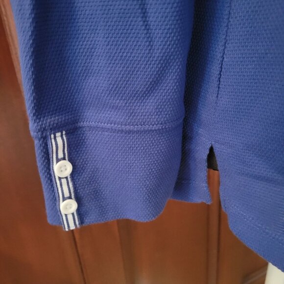 Talbots Womens Blue Knit Long Sleeve Top With Front Pocket & Button Detail - Siz - Picture 3 of 7